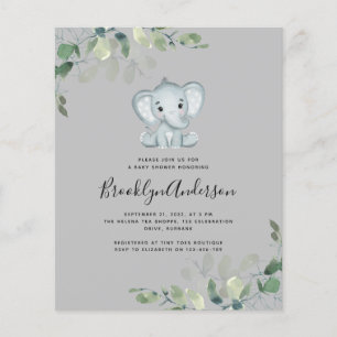 Convite para Chá de fraldas Eucalyptus Elefante B