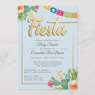Convite para Chá de fraldas Fiesta