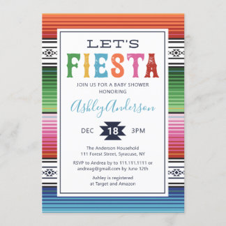 Convite para Chá de fraldas Fiesta Mexicano