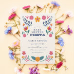 Convite para Chá de fraldas Fiesta Mexicano Amarel<br><div class="desc">Chá de fraldas amarelo-rosa Fiesta mexicana. Perfeito para um chá de fraldas inspirado em fiesta para verão ou primavera! Belos padrões populares mexicanos em pínus,  blues,  amarelos,  verdes e laranjas.</div>
