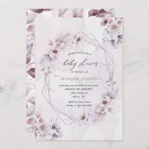 convite para chá de fraldas floral de queda de aqu