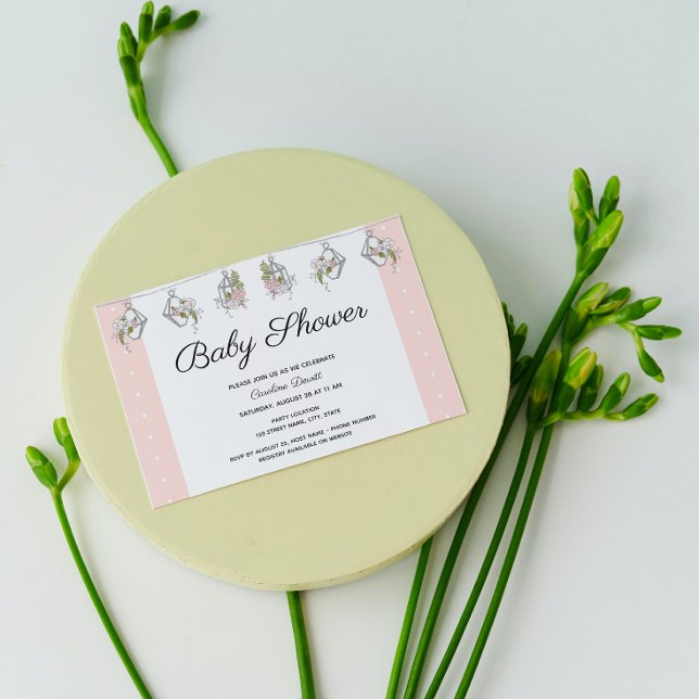 Convite para Chá de fraldas Floral Elegante (Criador carregado)