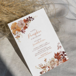 Convite para Chá de fraldas Floral Rustic Autumn P