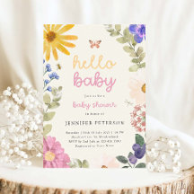 Convite para Chá de fraldas Floral Vintage Waterco