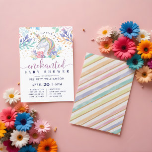 Convite para Chá de fraldas Floral Watercolor Uni