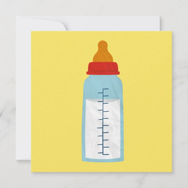 Convite para chá de fraldas - Frasco para bebês em (Frente)