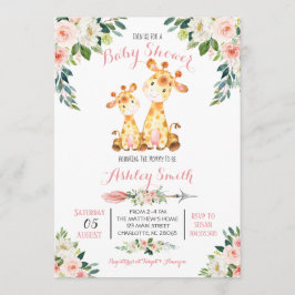 Convite para Chá de fraldas Giraffe Safari