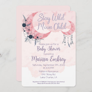 Convite para Chá de fraldas Hippie de Criança da L