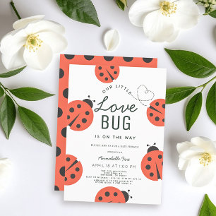 Convite para Chá de fraldas Ladybug do Inseto de A