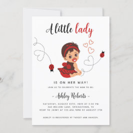 Convite para Chá de fraldas Ladybug Girl