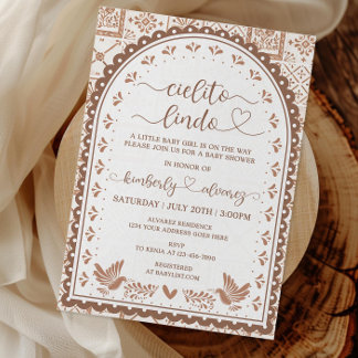 Convite para Chá de fraldas Lindo de Cielito Branc