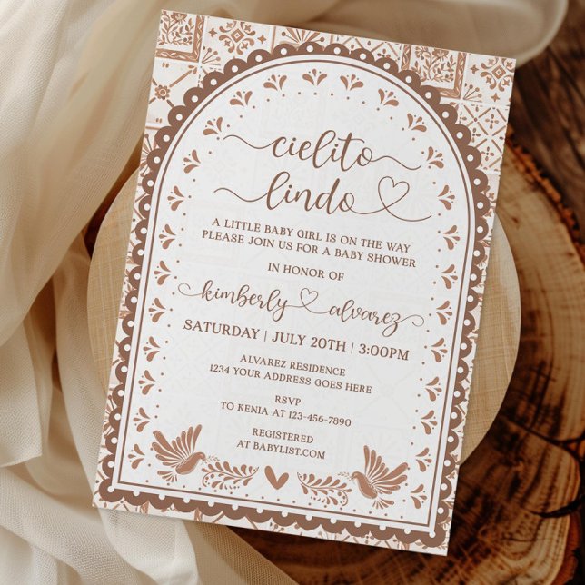 Convite para Chá de fraldas Lindo de Cielito Branc (Criador carregado)