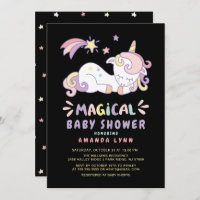 Convite para Chá de fraldas Magical Unicorn