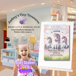 Convite para Chá de fraldas Magical Unicorn