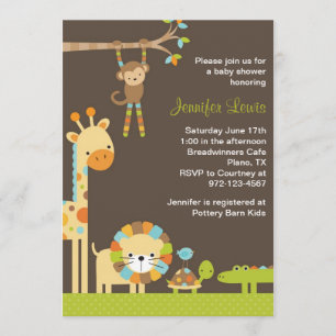 Convite para Chá de fraldas Mod Jungle Safari