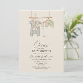 Convite para Chá de fraldas Móvel Modern Boho