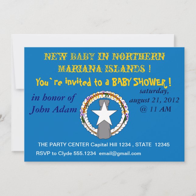 Convite para chá de fraldas na bandeira da Mariana (Frente)