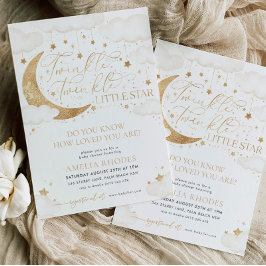 Convite para Chá de fraldas Neutro de Estrelas Bri