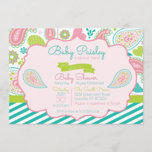 Convite para Chá de fraldas Paisley