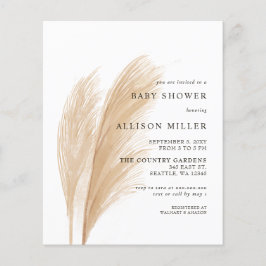 Convite para Chá de fraldas Pampas de Orçamento