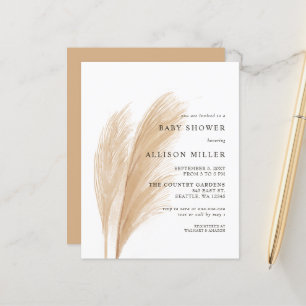 Convite para Chá de fraldas Pampas de Orçamento