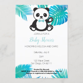 Convite para Chá de fraldas Panda Boy