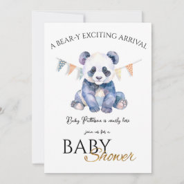 Convite para Chá de fraldas Panda de Bebê Personal