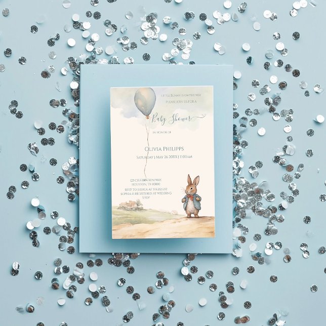 Convite para Chá de fraldas Peter Rabbit (Criador carregado)