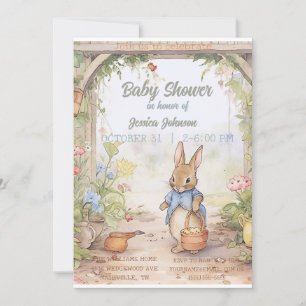 Convite para Chá de fraldas Peter Rabbit