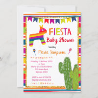 Convite para Chá de fraldas Pinata Colorida Mexica
