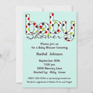 Convite para Chá de fraldas Poka Dot