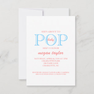 Convite para Chá de fraldas Pop whitepiblu
