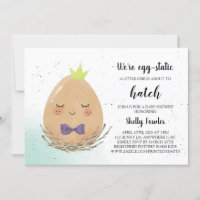 Convite para Chá de fraldas Príncipe Páscoa - Ovo 