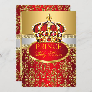 Convite para Chá de fraldas Príncipe Real da Coroa