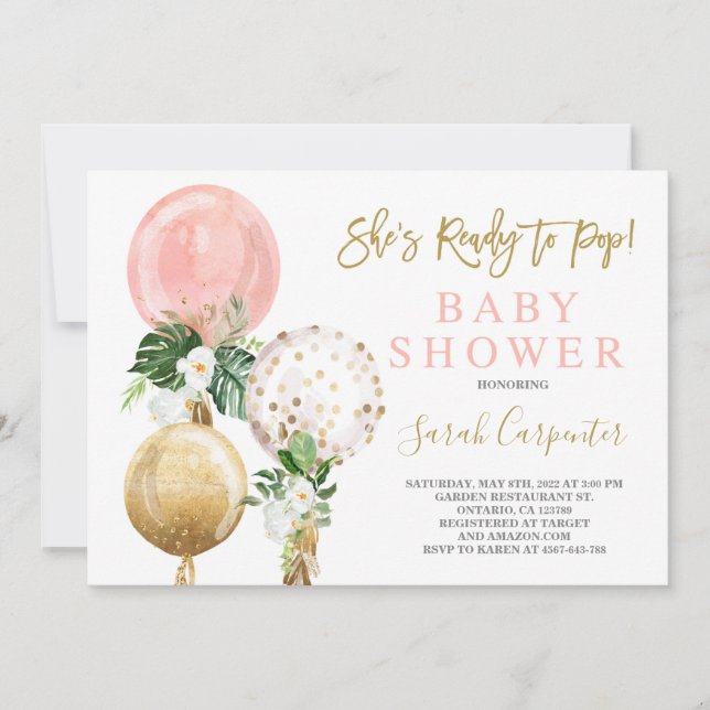 Convite para Chá de fraldas Pronta (Frente)