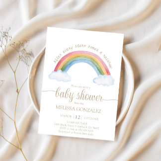 Convite para Chá de fraldas Rainbow Baby