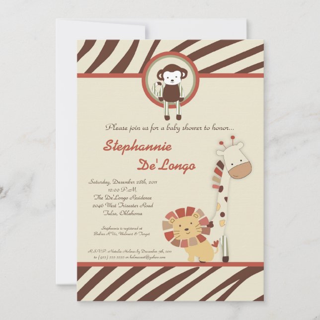 Convite para Chá de fraldas Rex do Zoológico da Se (Frente)