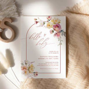 Convite para Chá de fraldas Rosa de Jardim Chá d