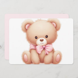 Convite para Chá de fraldas Rosa de Urso Teddy