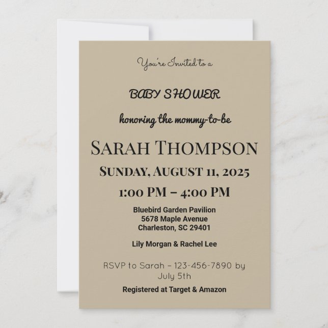 Convite para Chá de fraldas Rosa Esbranquiçado par (Frente)