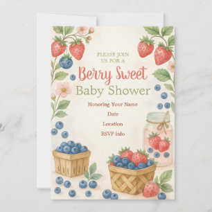Convite para Chá de fraldas Russo Berry Sweet