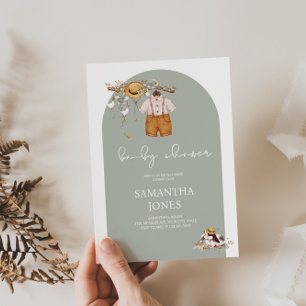 Convite para Chá de fraldas Rustic Boho Boy