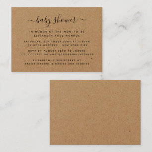 Convite para Chá de fraldas Rustic Country Kraft