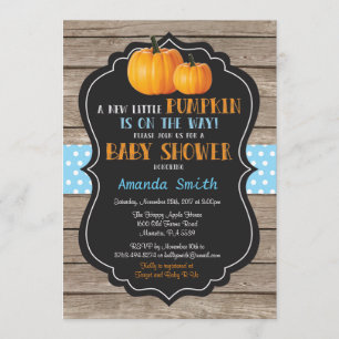 Convite para Chá de fraldas Rustic Pumpkin Fall Bo
