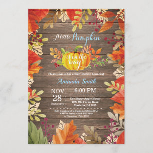 Convite para Chá de fraldas Rustic Pumpkin Fall Bo