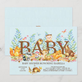 Convite para Chá de fraldas Rustic Woodland Boys