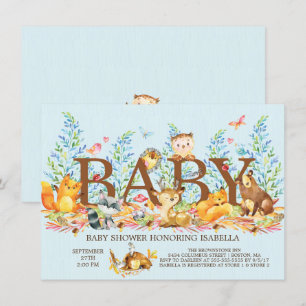 Convite Para Chá de fraldas Rustic Woodland Boys