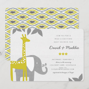 Convite para Chá de fraldas Safari Animal Moderno