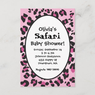 Convite para Chá de fraldas Safari Impresso-Leopa