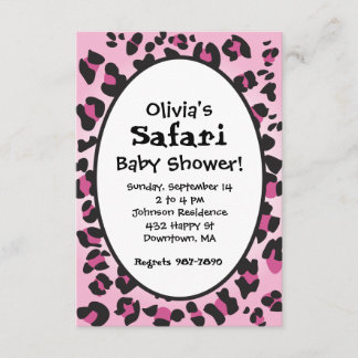 Convite para Chá de fraldas Safari Impresso-Leopar